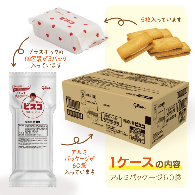 江崎グリコ 保存用ビスコ コンパクトタイプ 1ケース | 1袋（5枚×3