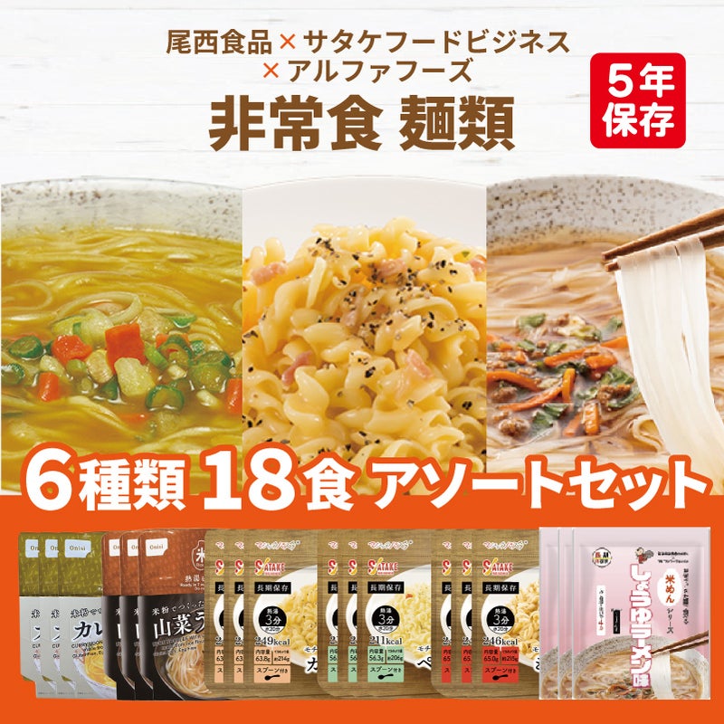 非常食 麺類 6種類 18食 5日分以上 アソートセット