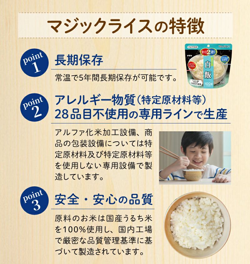 アルファ化米 マジックライス 1袋 サタケ